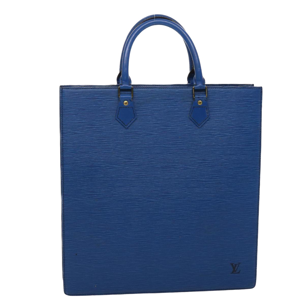 Louis Vuitton Epi Sac Plat Hand Bag Blue M52075 Lv Auth Bs6519